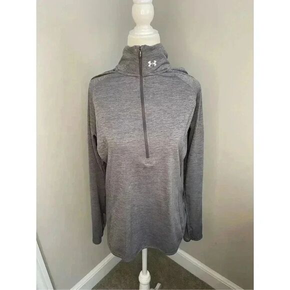 Under Armour Women's Gray‎ 1/4 Zip Long Sleeve Pullover Size L Casual - Picture 1 of 7